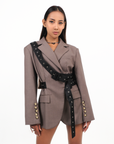 JACKET WITH A DECORATIVE BELT