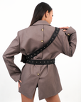 JACKET WITH A DECORATIVE BELT