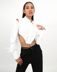 WHITE CROPPED SHIRT