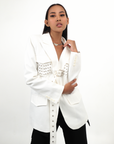 WHITE JACKET WITH BELT